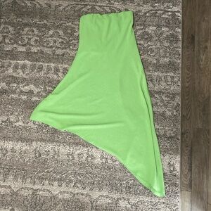 See You Monday Neon Green Asymmetrical Skirt